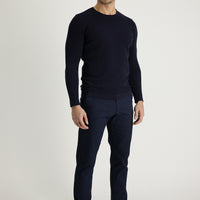 Orta Lacivert Regular Fit Standart Kesim Likralı Kanvas / Chino Pantolon