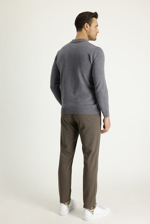 Açık Kahve  Regular Fit Standart Kesim Likralı Kanvas / Chino Pantolon