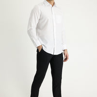 Black 7 Drop Slim Fit Narrow Cut Classic Wool Fabric Trousers
