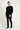 Siyah Slim Fit Dar Kesim Yünlü Klasik Kumaş Pantolon