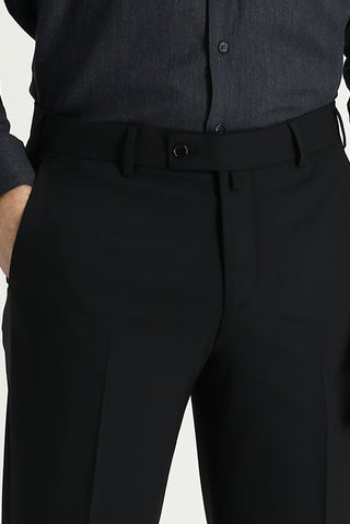  Siyah 6 Drop Regular Fit Standart Kesim Yünlü Klasik Kumaş Pantolon