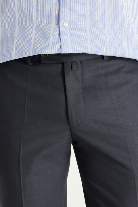 Titanyum Gri 7 Drop Slim Fit Dar Kesim Yünlü Klasik Kumaş Pantolon