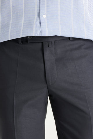  Titanyum Gri Slim Fit Dar Kesim Yünlü Klasik Kumaş Pantolon