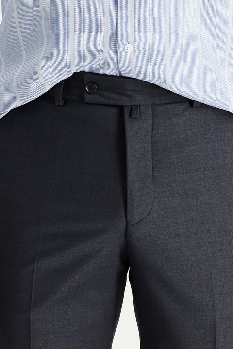 Koyu Füme 7 Drop Slim Fit Dar Kesim Yünlü Klasik Kumaş Pantolon