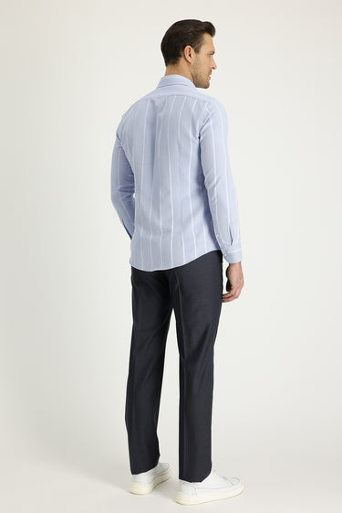  Koyu Füme Relaxed Fit Rahat Kesim Yünlü Klasik Kumaş Pantolon