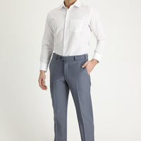 Orta Gri Regular Fit Yünlü Klasik Kumaş Pantolon