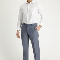 Orta Gri 6 Drop Regular Fit Standart Kesim Yünlü Klasik Kumaş Pantolon