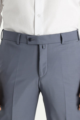  Orta Gri 7 Drop Slim Fit Dar Kesim Yünlü Klasik Kumaş Pantolon