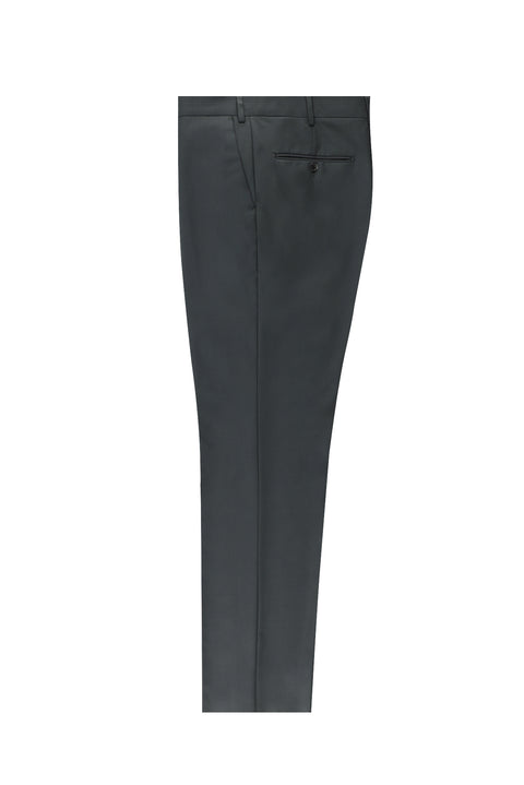 Cloud Grey 4 Drop Relaxed Fit Casual Cut Classic Wool Fabric Trousers