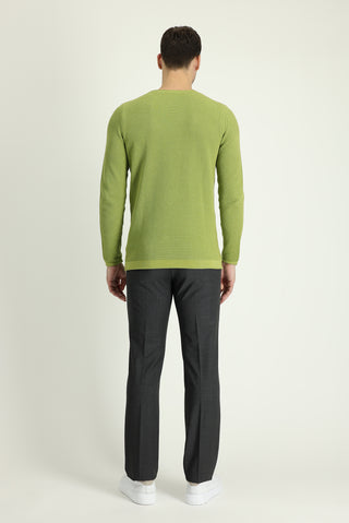  Metalik Gri Slim Fit Dar Kesim Yünlü Klasik Kumaş Pantolon