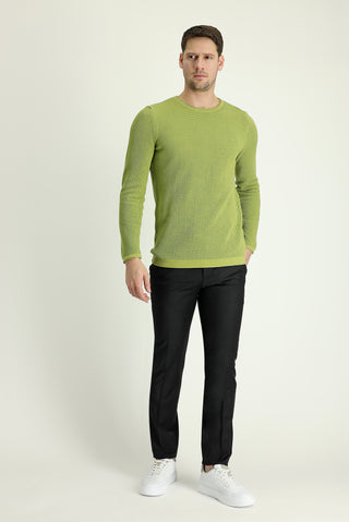  Açık Antrasit Slim Fit Dar Kesim Yünlü Klasik Kumaş Pantolon