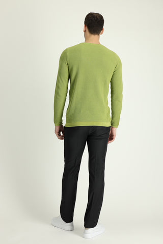  Açık Antrasit Slim Fit Dar Kesim Yünlü Klasik Kumaş Pantolon