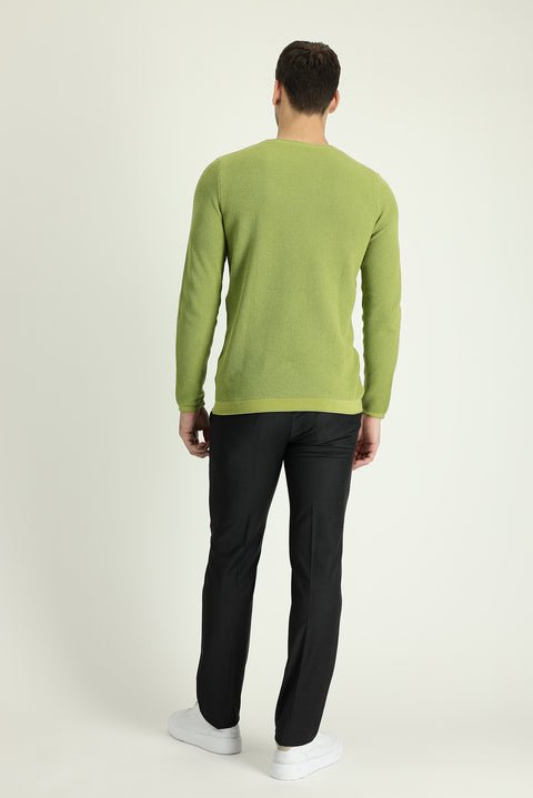 Açık Antrasit 7 Drop Slim Fit Dar Kesim Yünlü Klasik Kumaş Pantolon