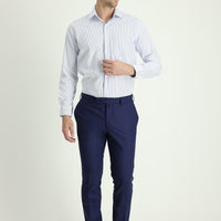 Orta Lacivert Regular Fit Yünlü Klasik Kumaş Pantolon