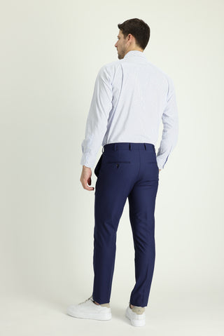  Orta Lacivert 6 Drop Regular Fit Standart Kesim Yünlü Klasik Kumaş Pantolon