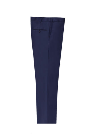  Orta Lacivert 4 Drop Relaxed Fit Rahat Kesim Yünlü Klasik Kumaş Pantolon