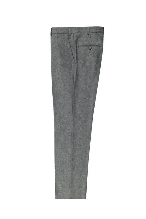 Orta Gri 4 Drop Relaxed Fit Rahat Kesim Yünlü Klasik Kumaş Pantolon