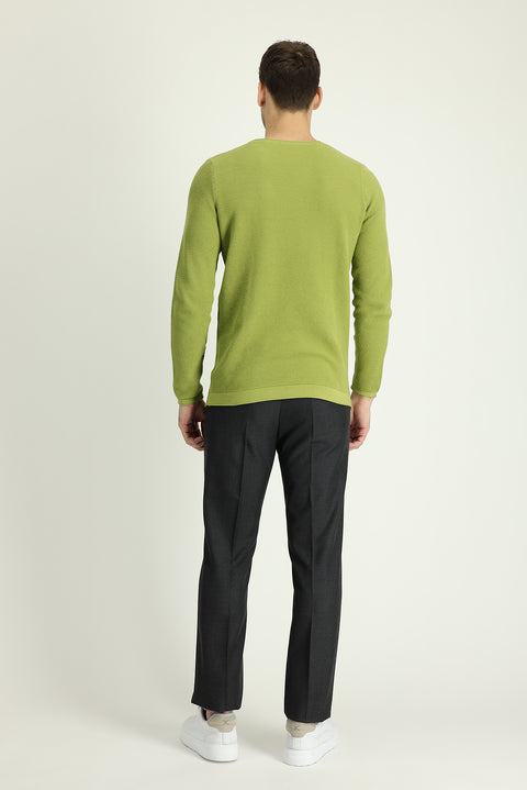 Orta Füme 6 Drop Regular Fit Standart Kesim Yünlü Klasik Kumaş Pantolon