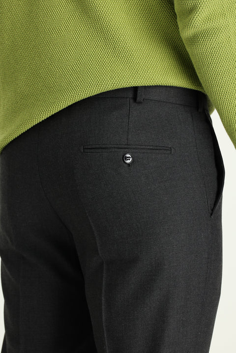 Orta Füme 6 Drop Regular Fit Standart Kesim Yünlü Klasik Kumaş Pantolon