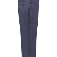 Koyu Lacivert Relaxed Fit Rahat Kesim Desenli Likralı Klasik Kumaş Pantolon