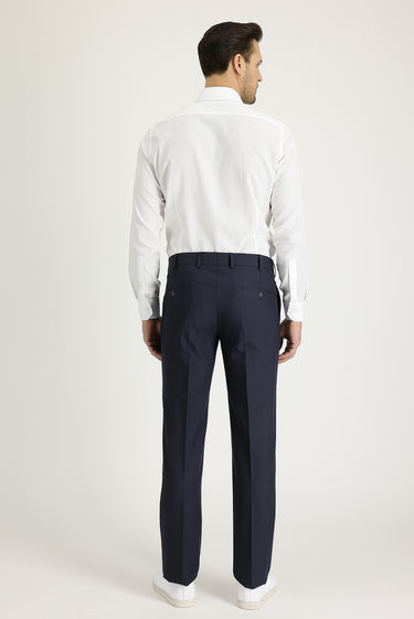 Koyu Antrasit Slim Fit Dar Kesim Klasik Desenli Likralı Kumaş Pantolon