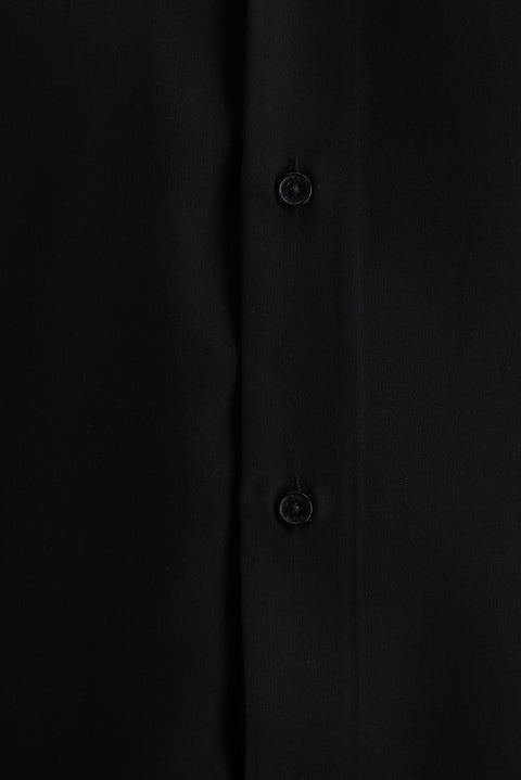 Siyah Uzun Kol Relaxed Fit Rahat Kesim Lyocell Gömlek