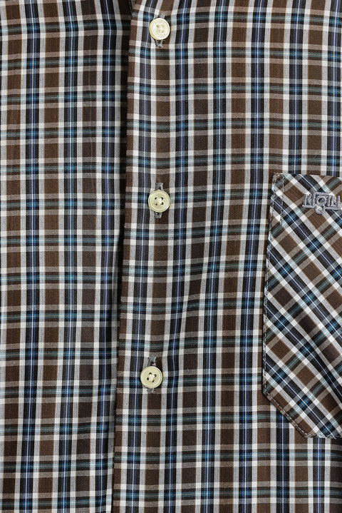 Orta Kahve Uzun Kol Regular Fit Ekose Gömlek