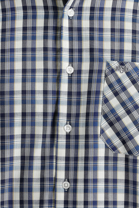 Mavi Uzun Kol Regular Fit Ekose Gömlek