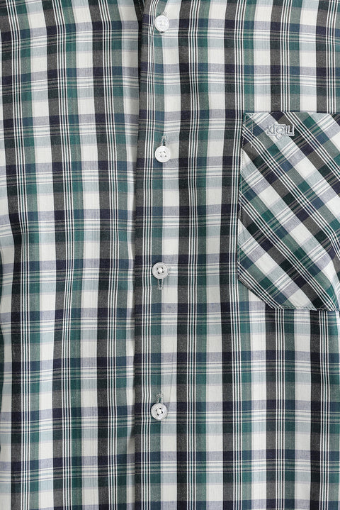 Koyu Yeşil Uzun Kol Regular Fit Ekose Gömlek