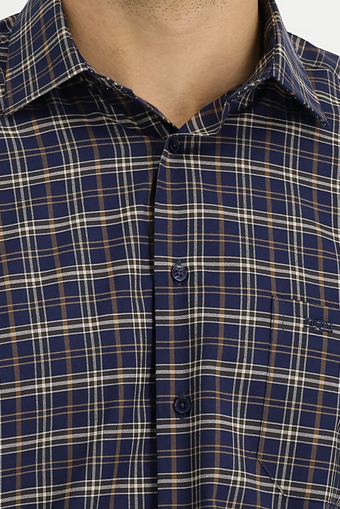 Açık Kahve  Uzun Kol Regular Fit Ekose Gömlek