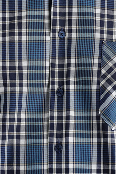 Petrol Yeşili Uzun Kol Regular Fit Ekose Pamuklu Gömlek