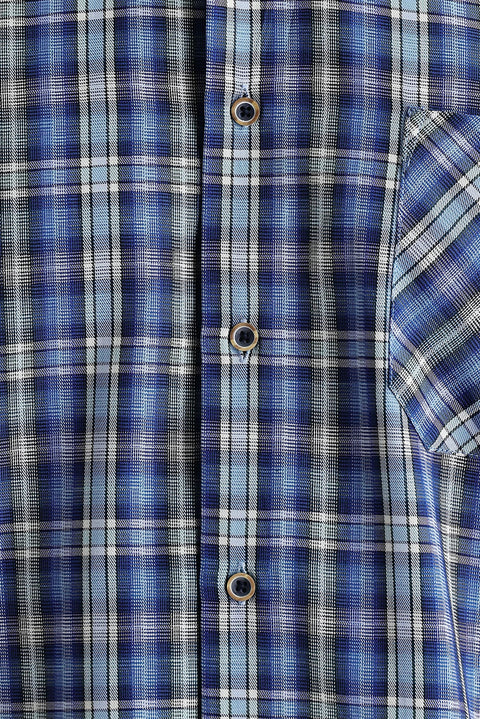 Gök Mavisi Uzun Kol Regular Fit Ekose Gömlek