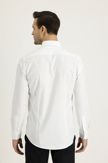 Beyaz Uzun Kol Slim Fit Dar Kesim Oxford Pamuk Gömlek