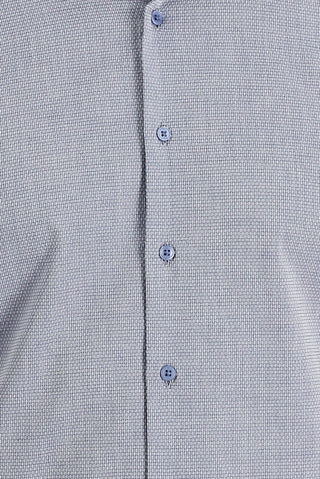  Orta Lacivert Uzun Kol Slim Fit Dar Kesim Klasik Desenli Pamuk Gömlek
