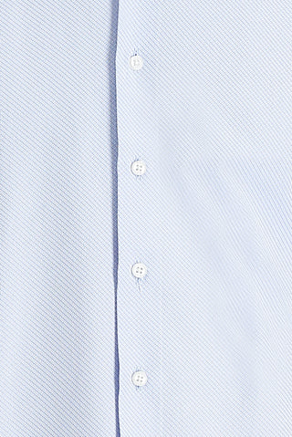  Uçuk Mavi Uzun Kol Slim Fit Dar Kesim Klasik Desenli Pamuklu Kolay Ütülenebilir Gömlek
