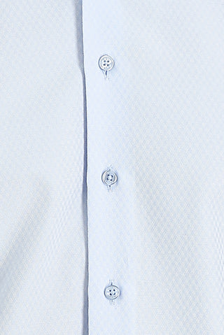  Uçuk Mavi Uzun Kol Slim Fit Dar Kesim Klasik Desenli Pamuklu Kolay Ütülenebilir Gömlek