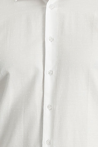  Beyaz Uzun Kol Slim Fit Dar Kesim Klasik Desenli Pamuklu Kolay Ütülenebilir Gömlek