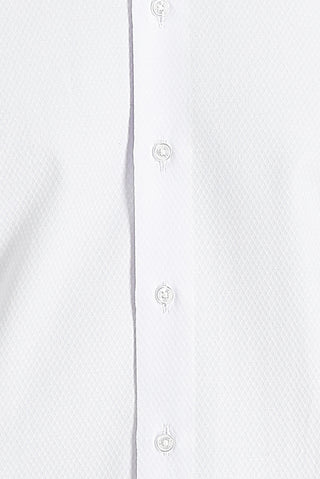  Beyaz Uzun Kol Slim Fit Dar Kesim Klasik Desenli Pamuklu Kolay Ütülenebilir Gömlek