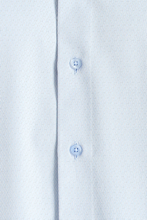 Uçuk Mavi Uzun Kol Slim Fit Dar Kesim Klasik Desenli Pamuklu Kolay Ütülenebilir Gömlek