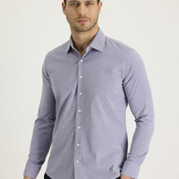 Siyah Uzun Kol Slim Fit Dar Kesim Klasik Desenli Pamuklu Kolay Ütülenebilir Gömlek