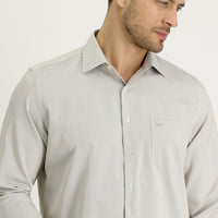 Açık Bej Uzun Kol Klasik Desenli Pamuklu Kolay Ütülenebilir Gömlek