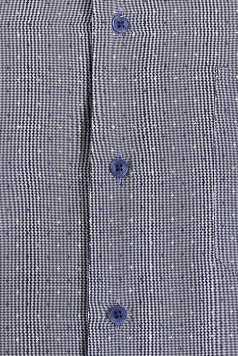 Koyu Lacivert Uzun Kol Regular Fit Desenli Gömlek