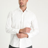 Beyaz Uzun Kol Klasik Pamuk Gömlek