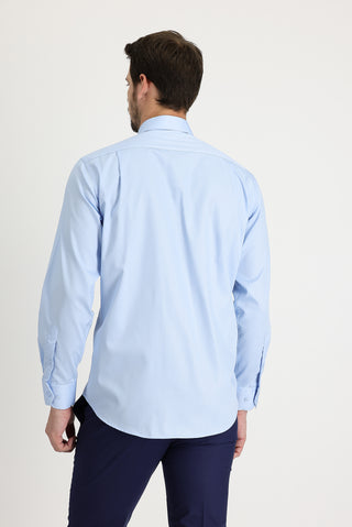  Uçuk Mavi Uzun Kol Non Iron Klasik Pamuklu Gömlek-Ki??l?