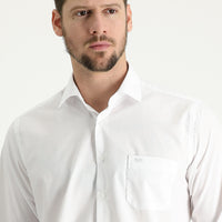 Beyaz Uzun Kol Klasik Pamuklu Gömlek