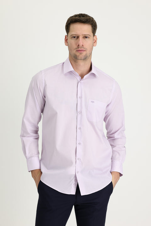 Lilac Long-Sleeve Classic Cotton Shirt