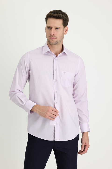 Lilac Long-Sleeve Classic Cotton Shirt