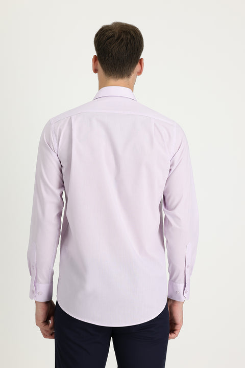 Lilac Long-Sleeve Classic Cotton Shirt