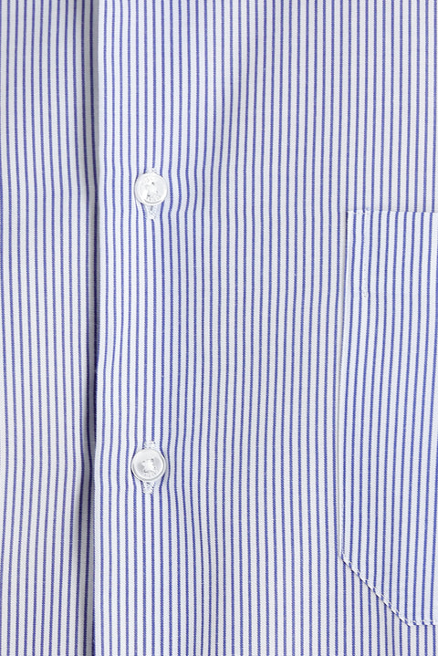 Uçuk Mavi Uzun Kol Regular Fit Çizgili Gömlek