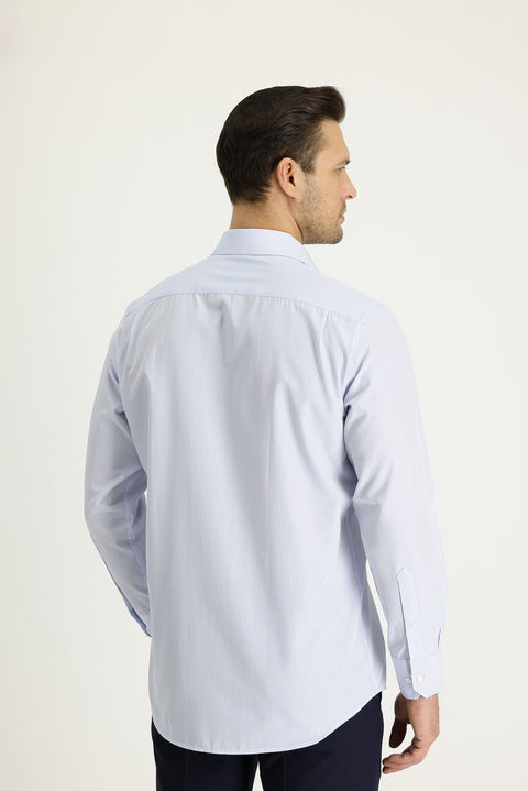 Mavi Uzun Kol Regular Fit Çizgili Gömlek